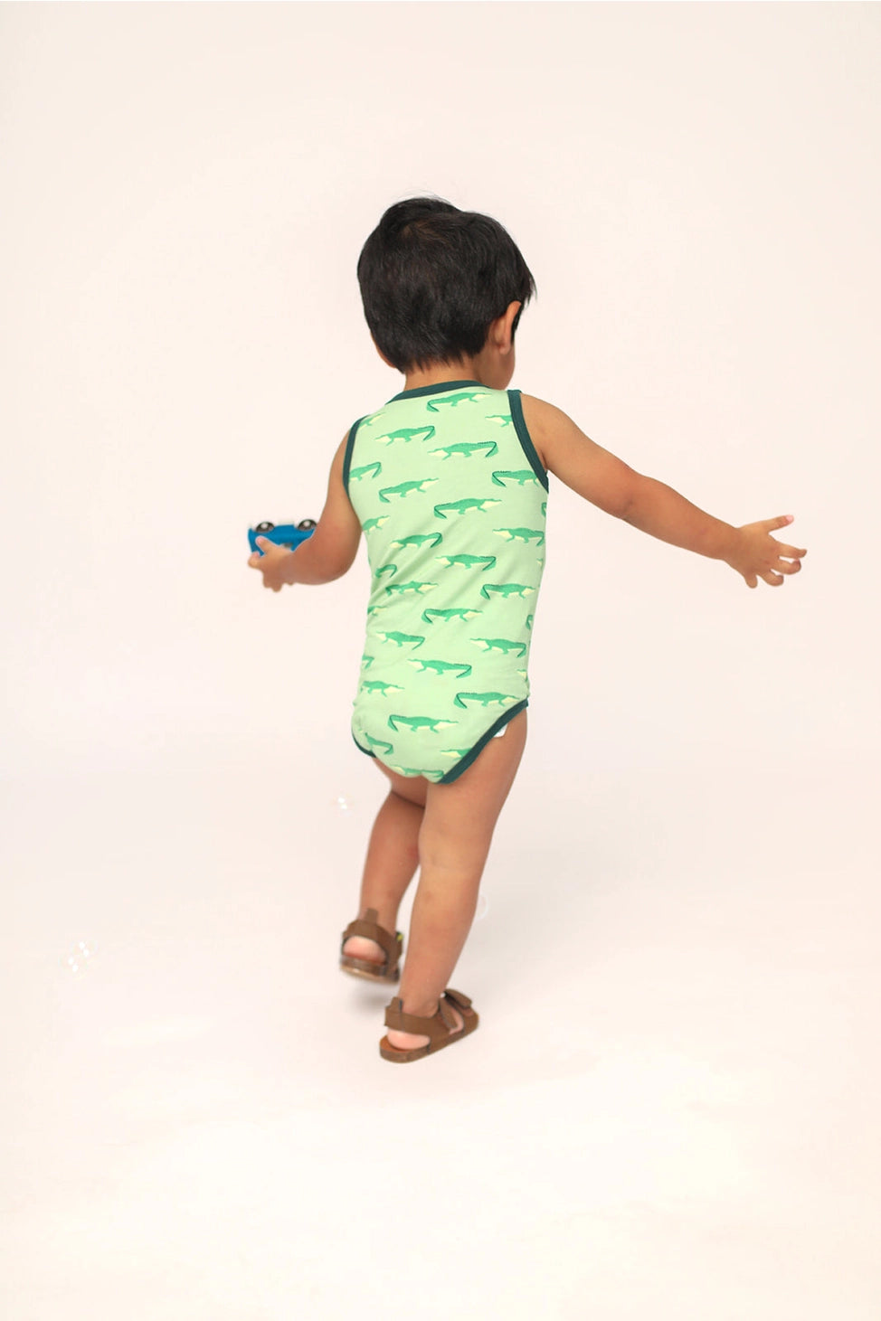 Alligator Bamboo Henley Onesie