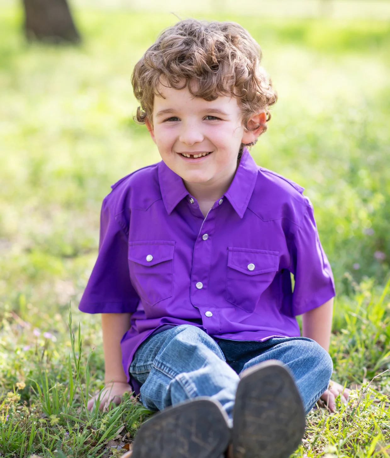 Gameday Purple Pearl Snap SS Shirt
