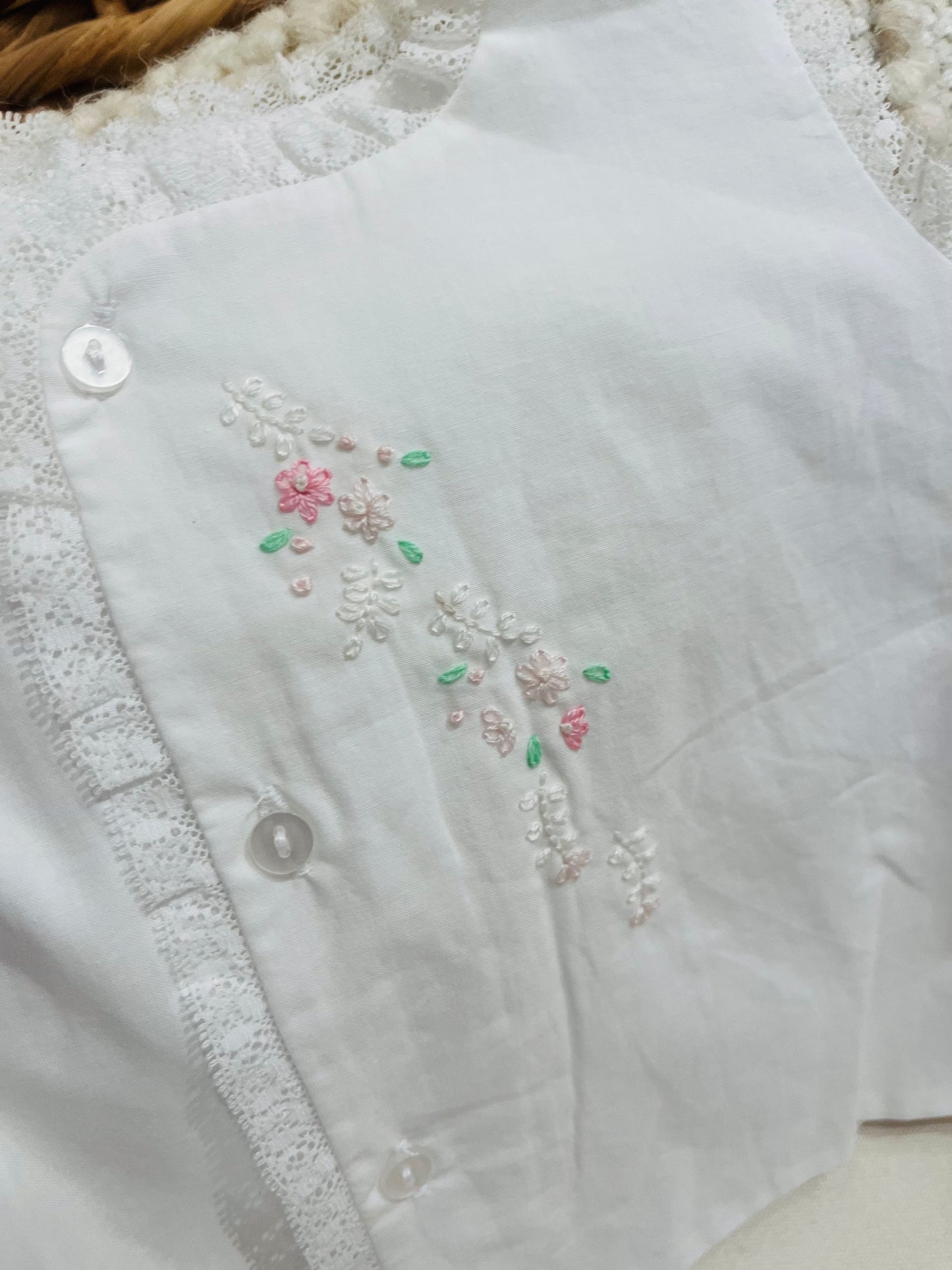 White Blanche Diaper Set