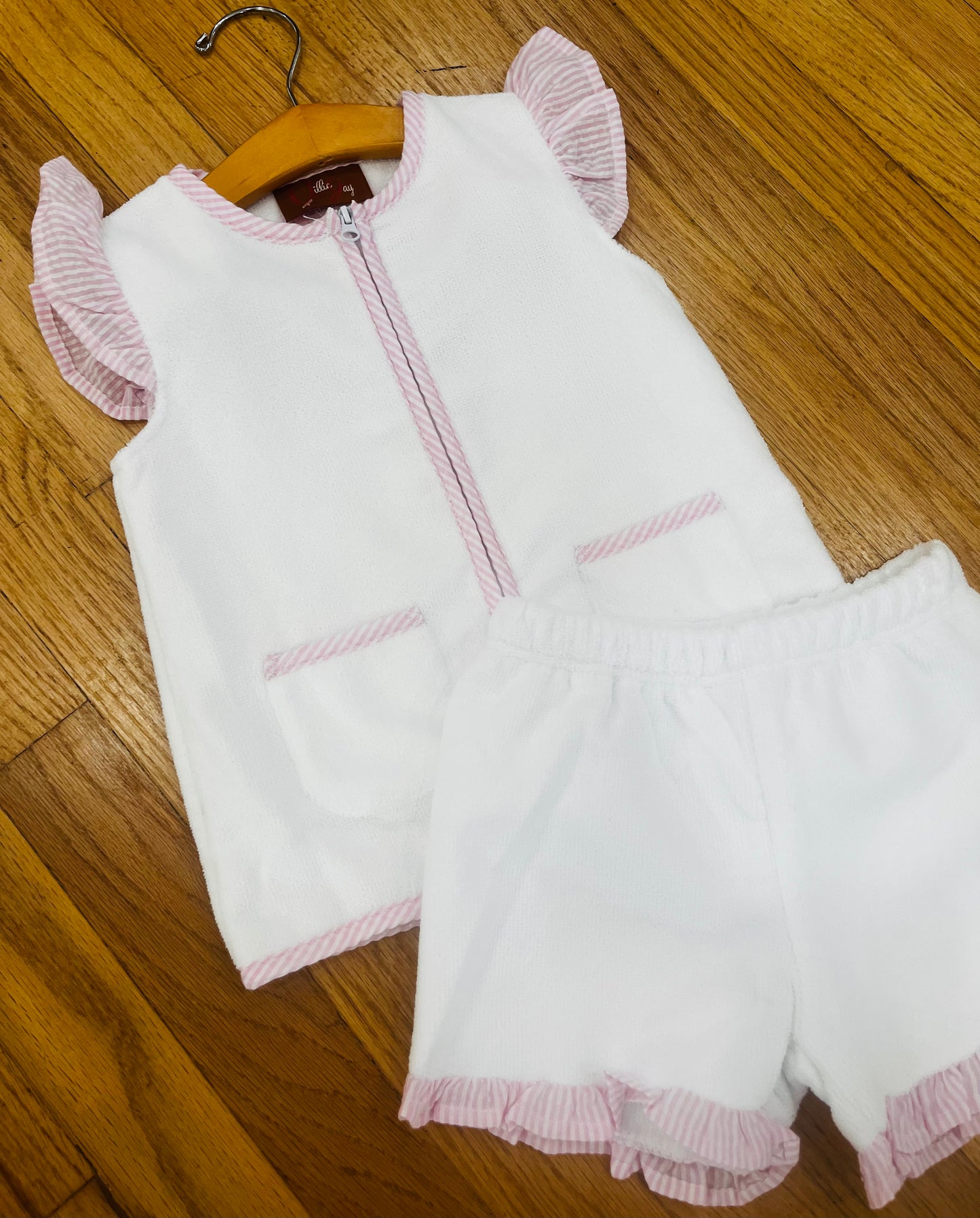 Girls Terry Short Set - Pink