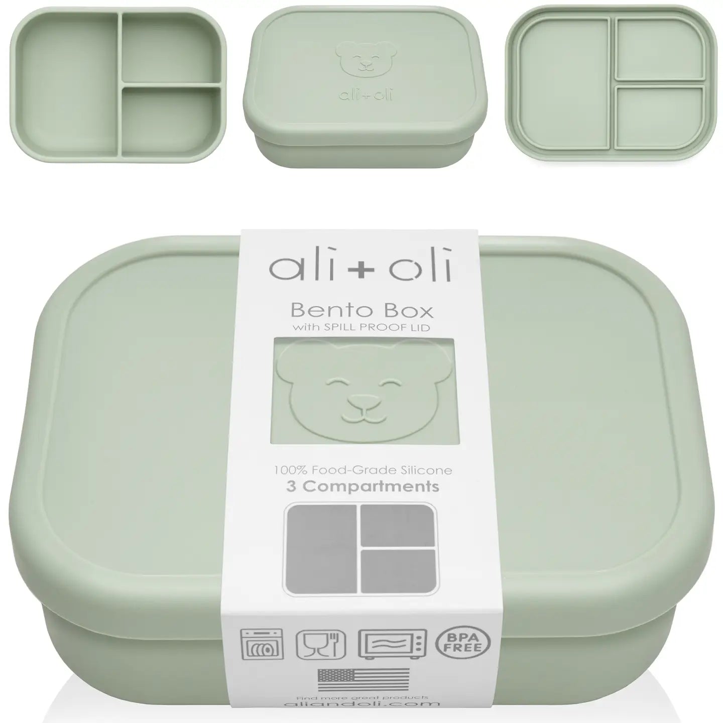 Ali+Oli Leakproof Silicone Bento Box (Pine)