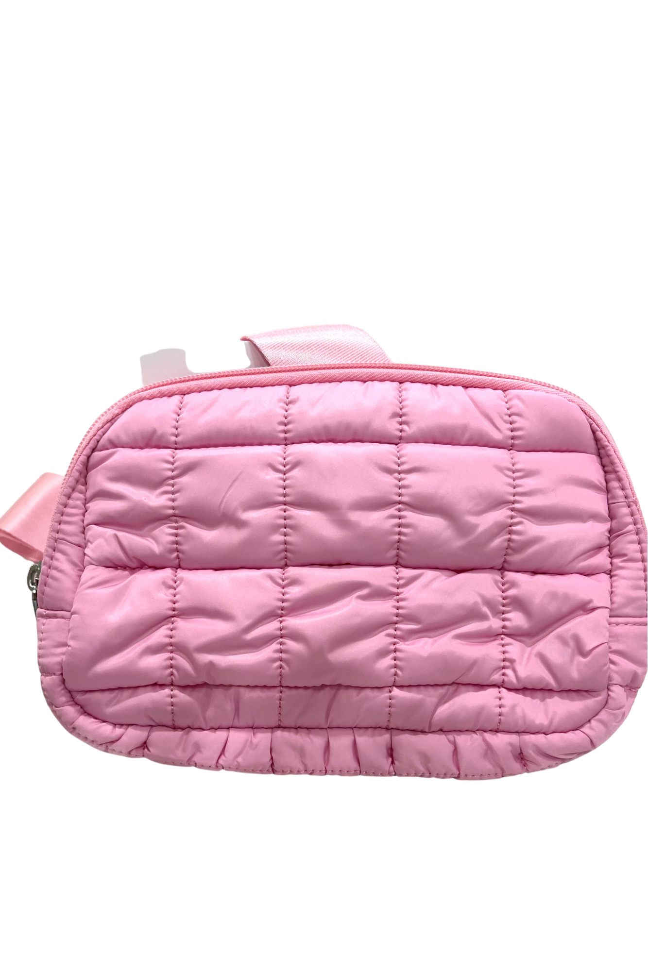 Pink quilted belt bag hotsell