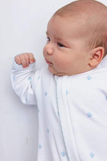 Fleur De Lis Footie Pajama - Blue