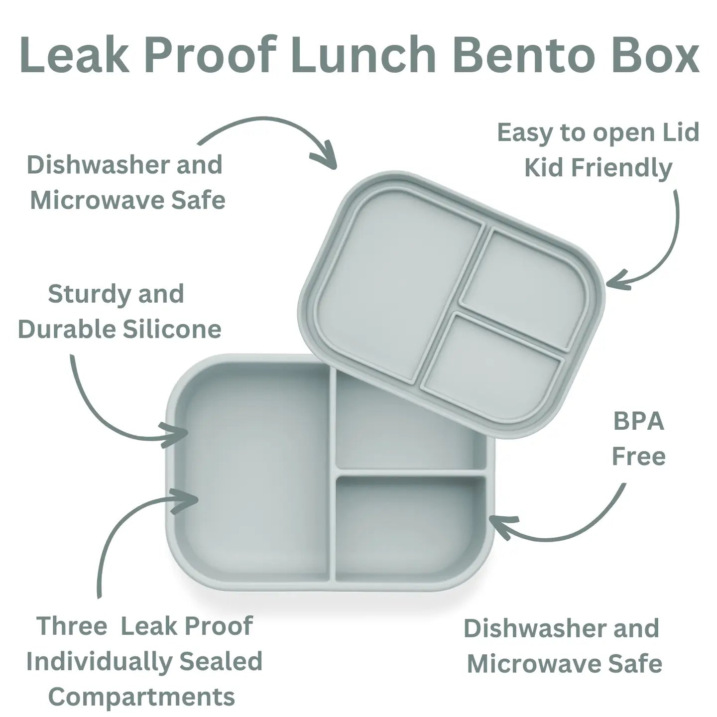 Ali+Oli Leakproof Silicone Bento Box (Blue)