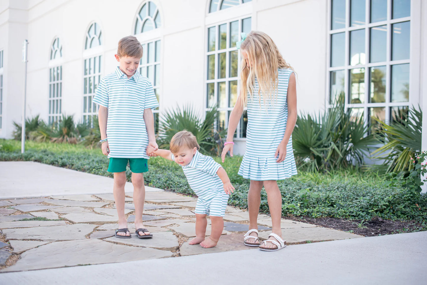 Emerald Stripe Polo Sleeveless Dress