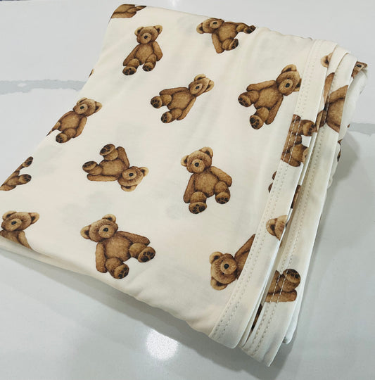 Teddy Bear Bamboo Swaddle Blanket