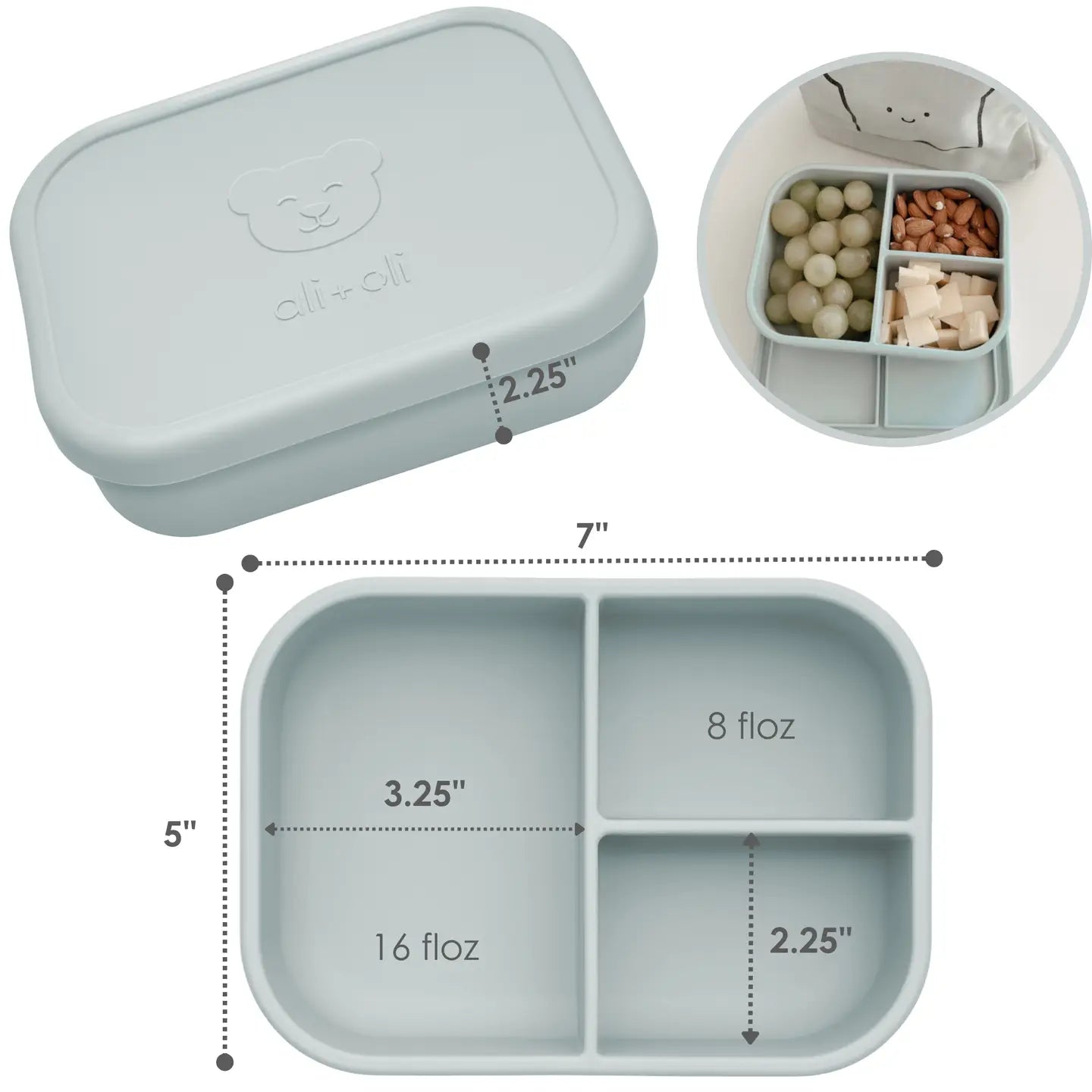 Ali+Oli Leakproof Silicone Bento Box (Blue)