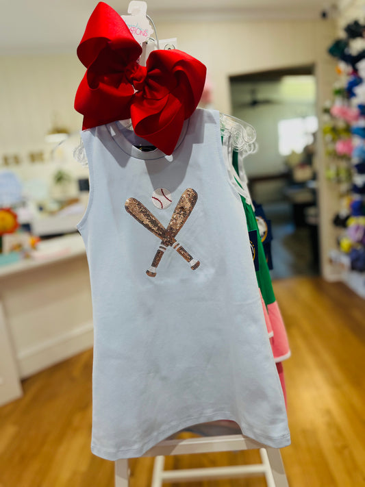 Baseball Appliqué Tank Dress