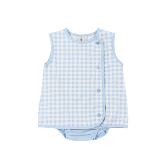 Classic Gingham Blue Boy Diaper Set
