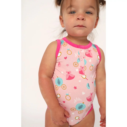 Princesses Bamboo Henley Onesie w/Snaps