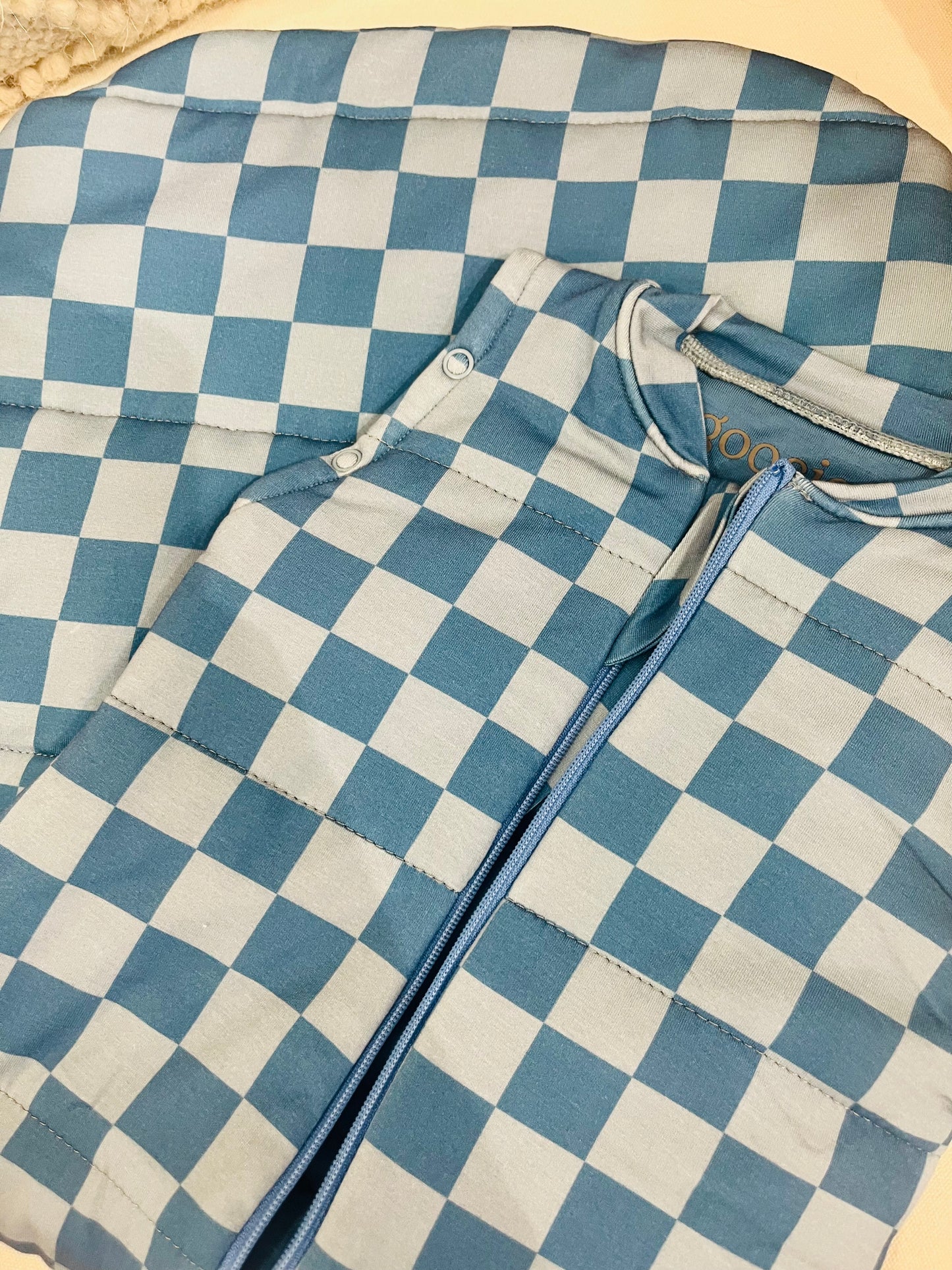 Sleep Sack w/Snaps - Blue Checkerboard