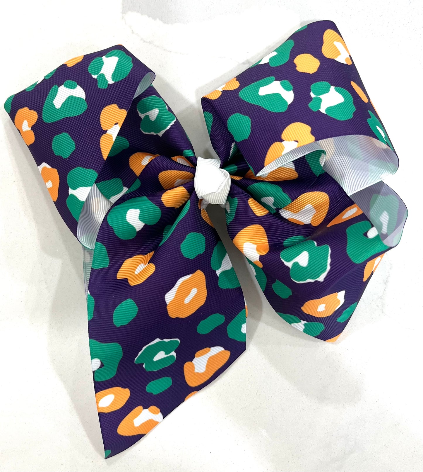 Leopard Mardi Gras Bow