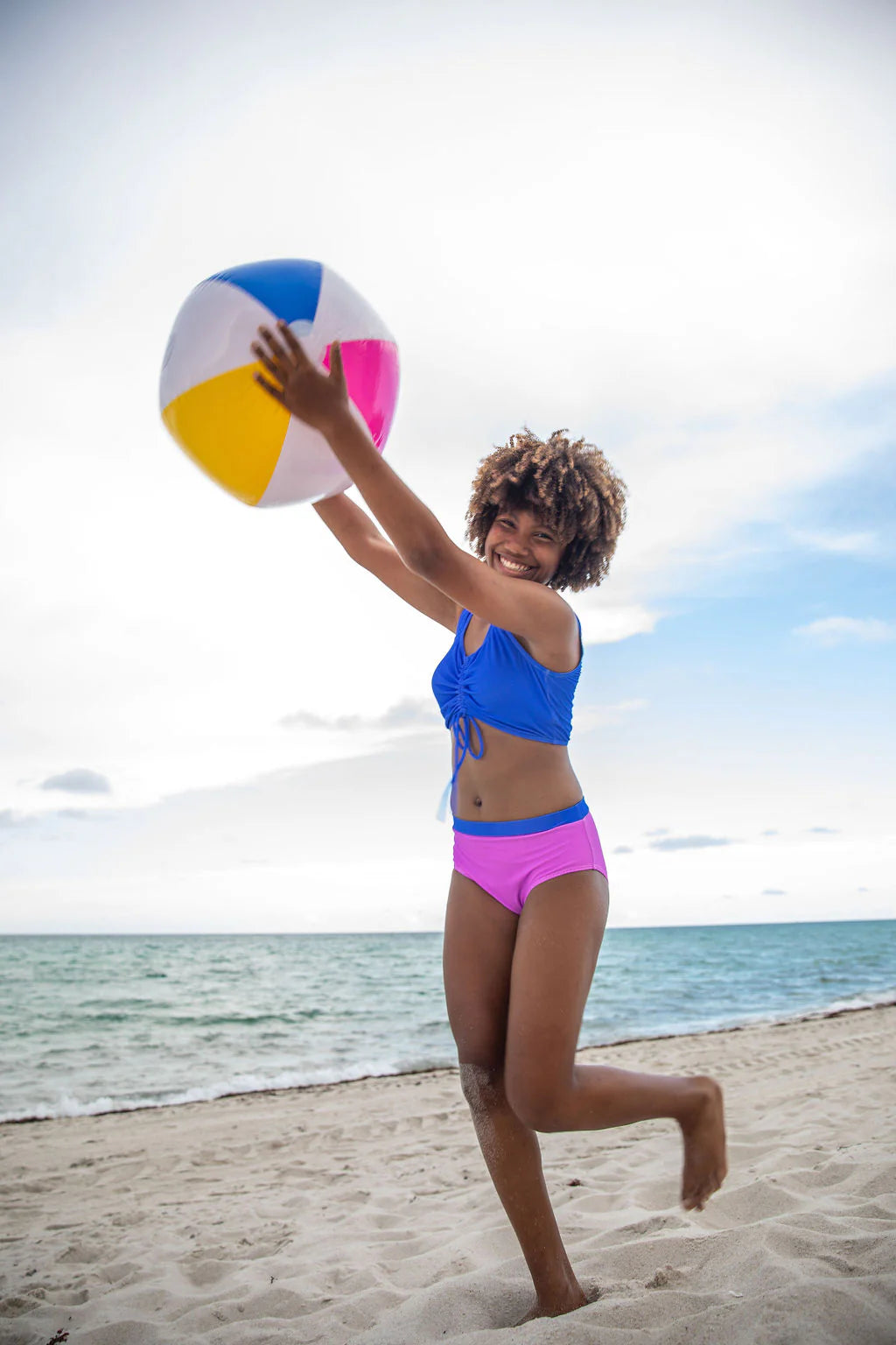 Ruched Longline Top - Violet