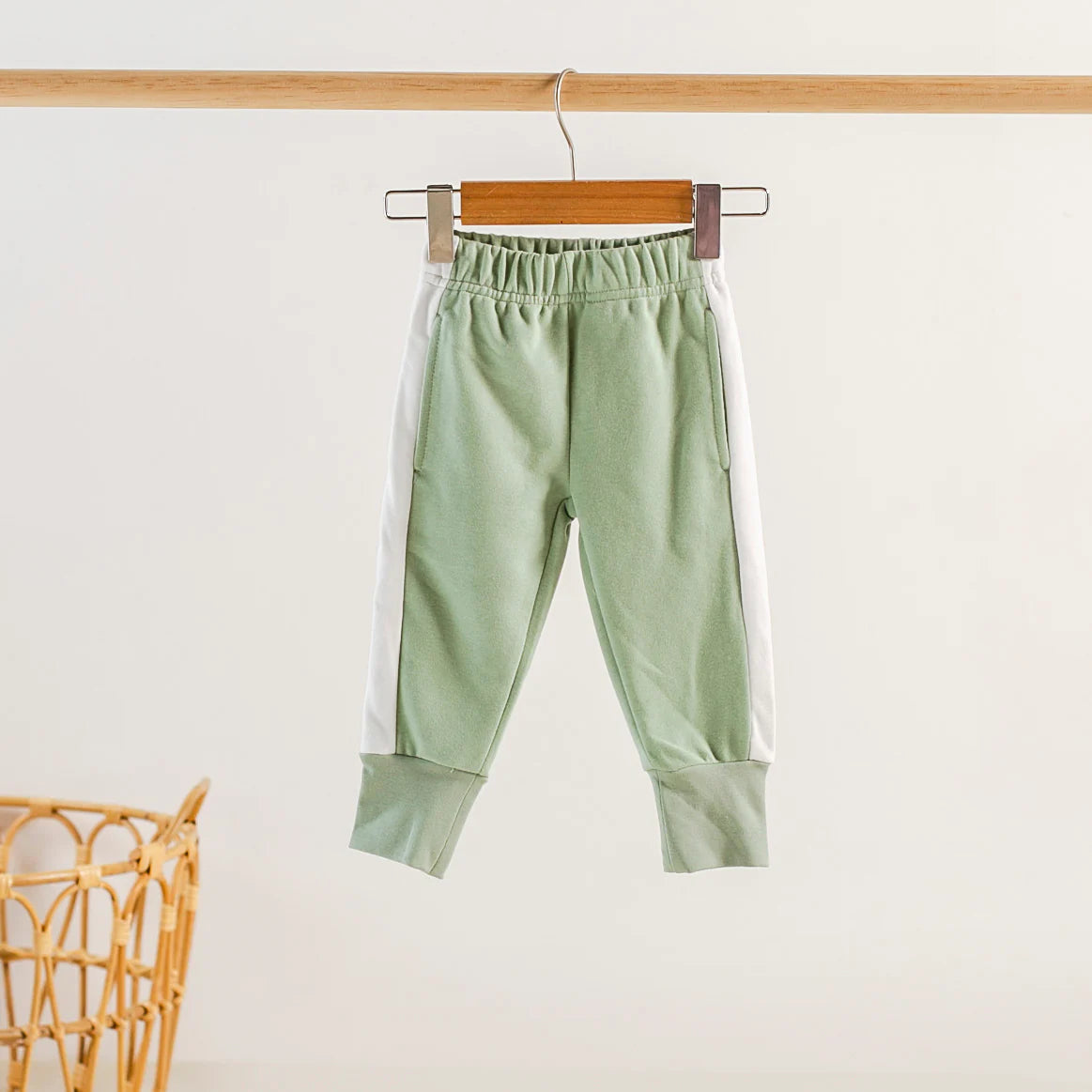 Smoke Green Cotton Joggers