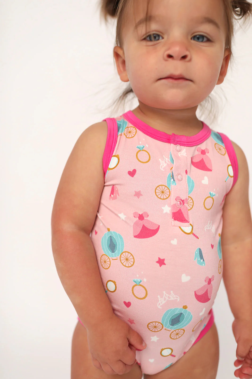 Princesses Bamboo Henley Onesie w/Snaps