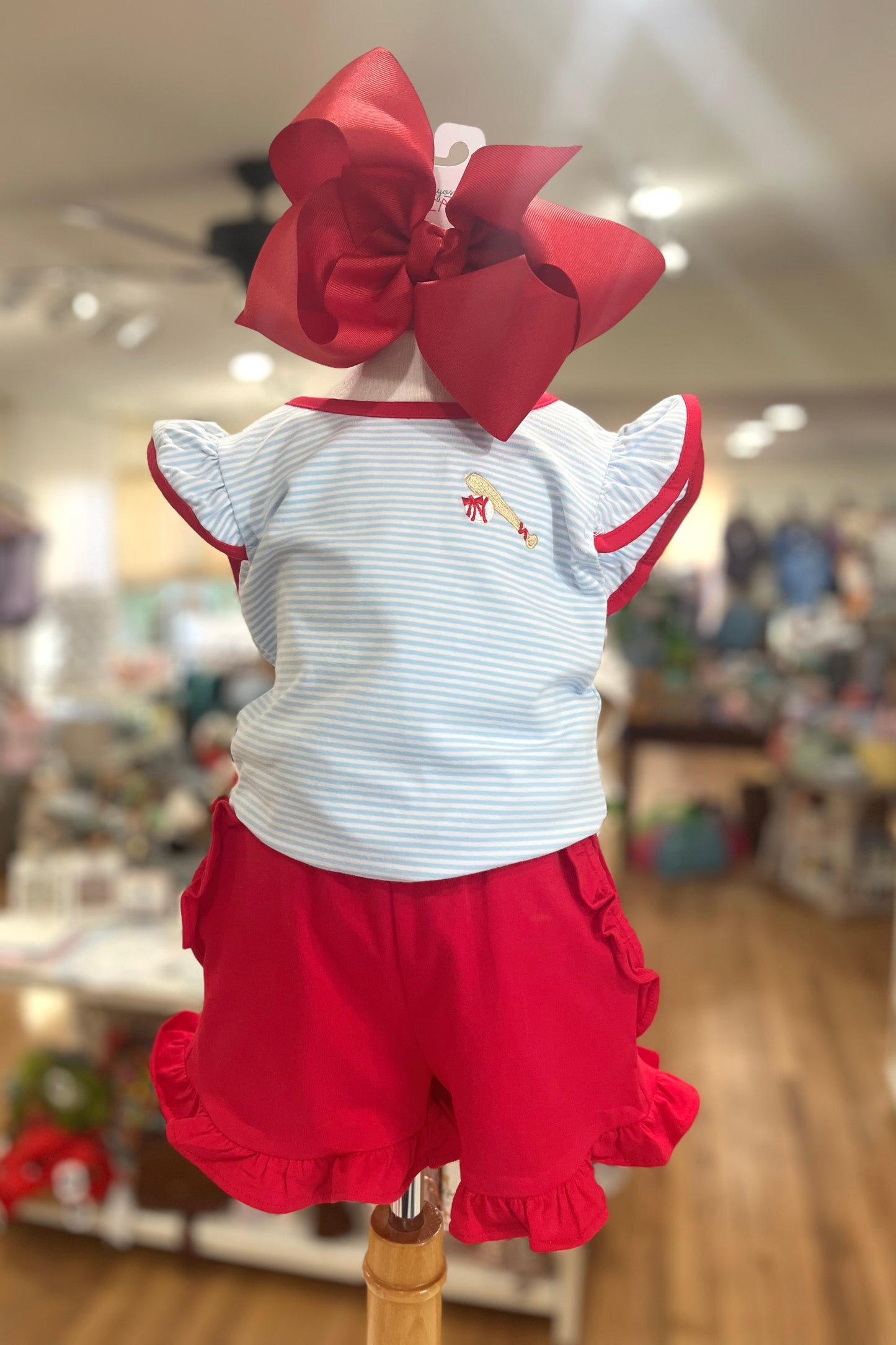 Red Ruffle Knit Shorts