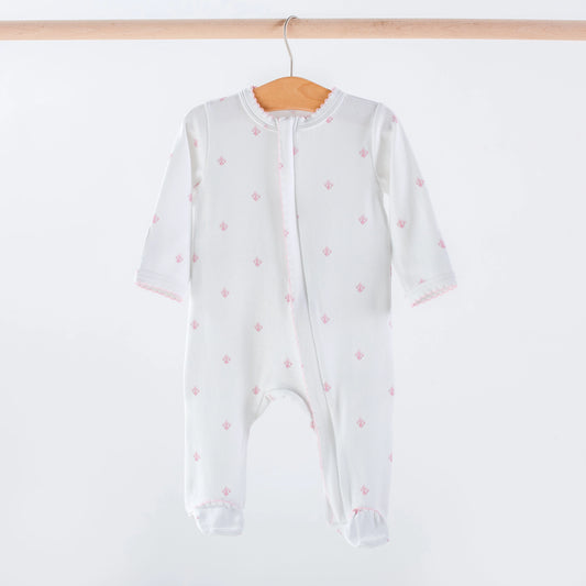 Fleur De Lis Footie Pajama-Pink