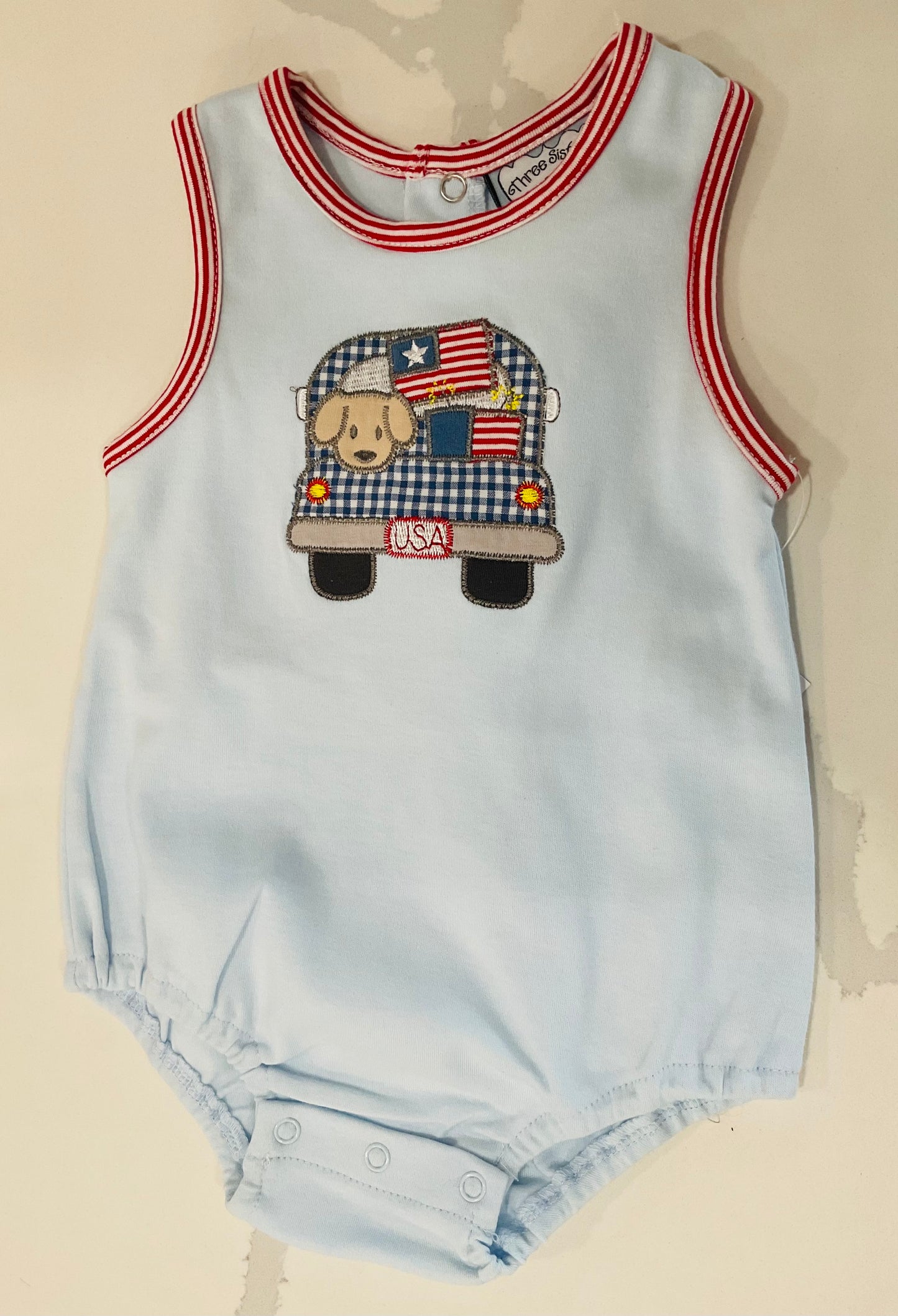 Patriotic Boys Appliqué Bubble