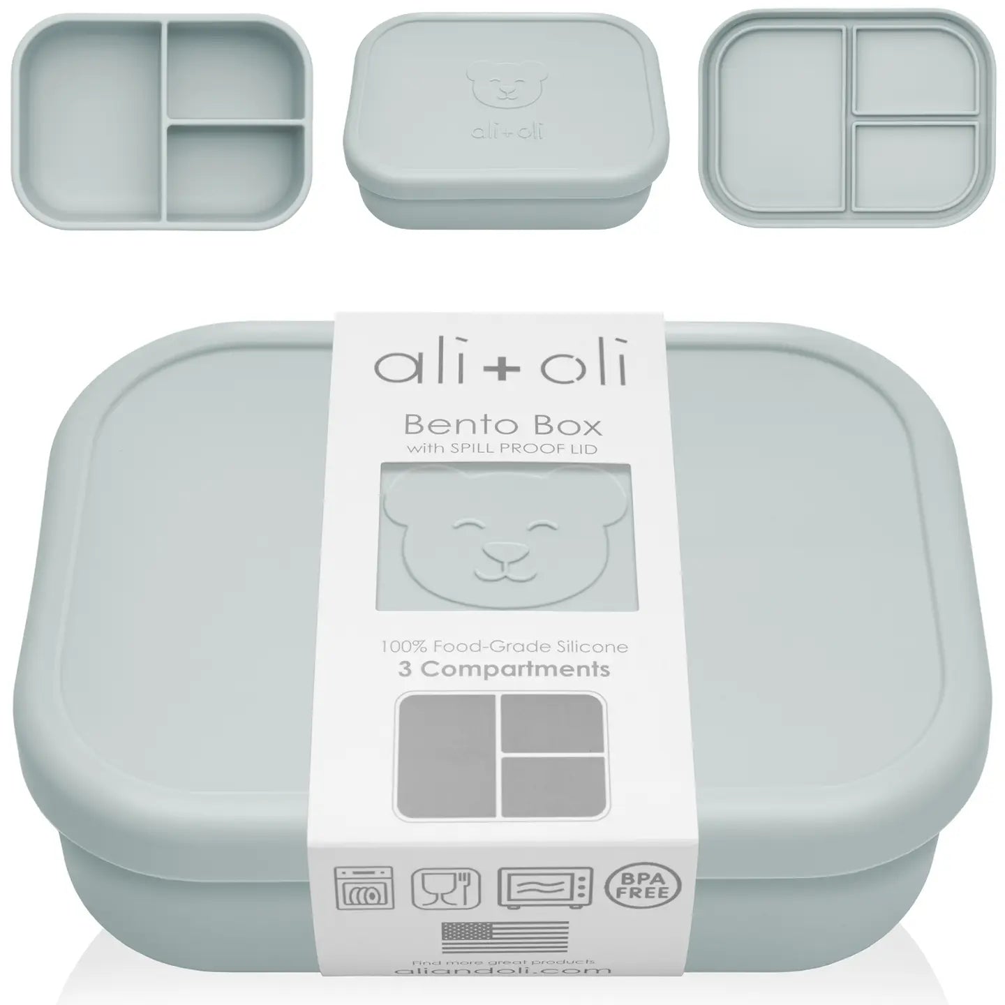 Ali+Oli Leakproof Silicone Bento Box (Blue)