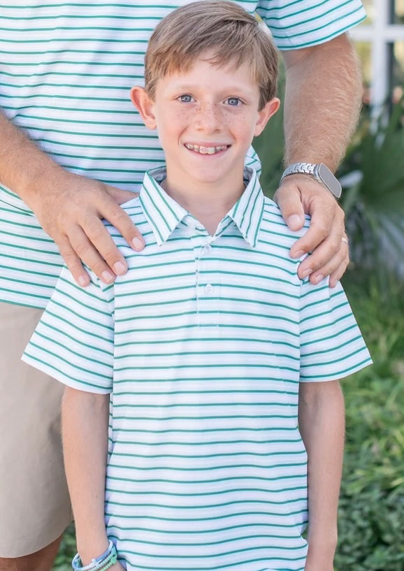Emerald Stripe Polo SS Shirt