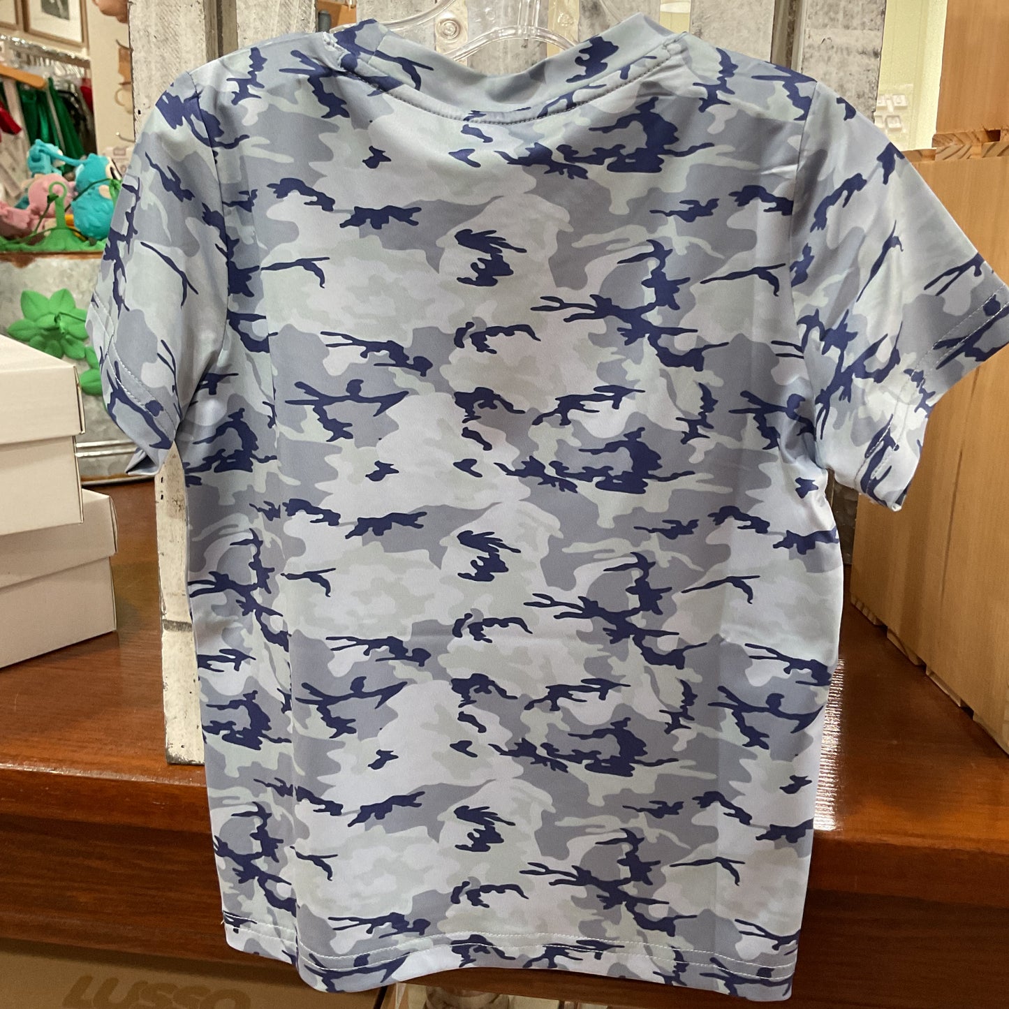 Blue Camo-perf tee