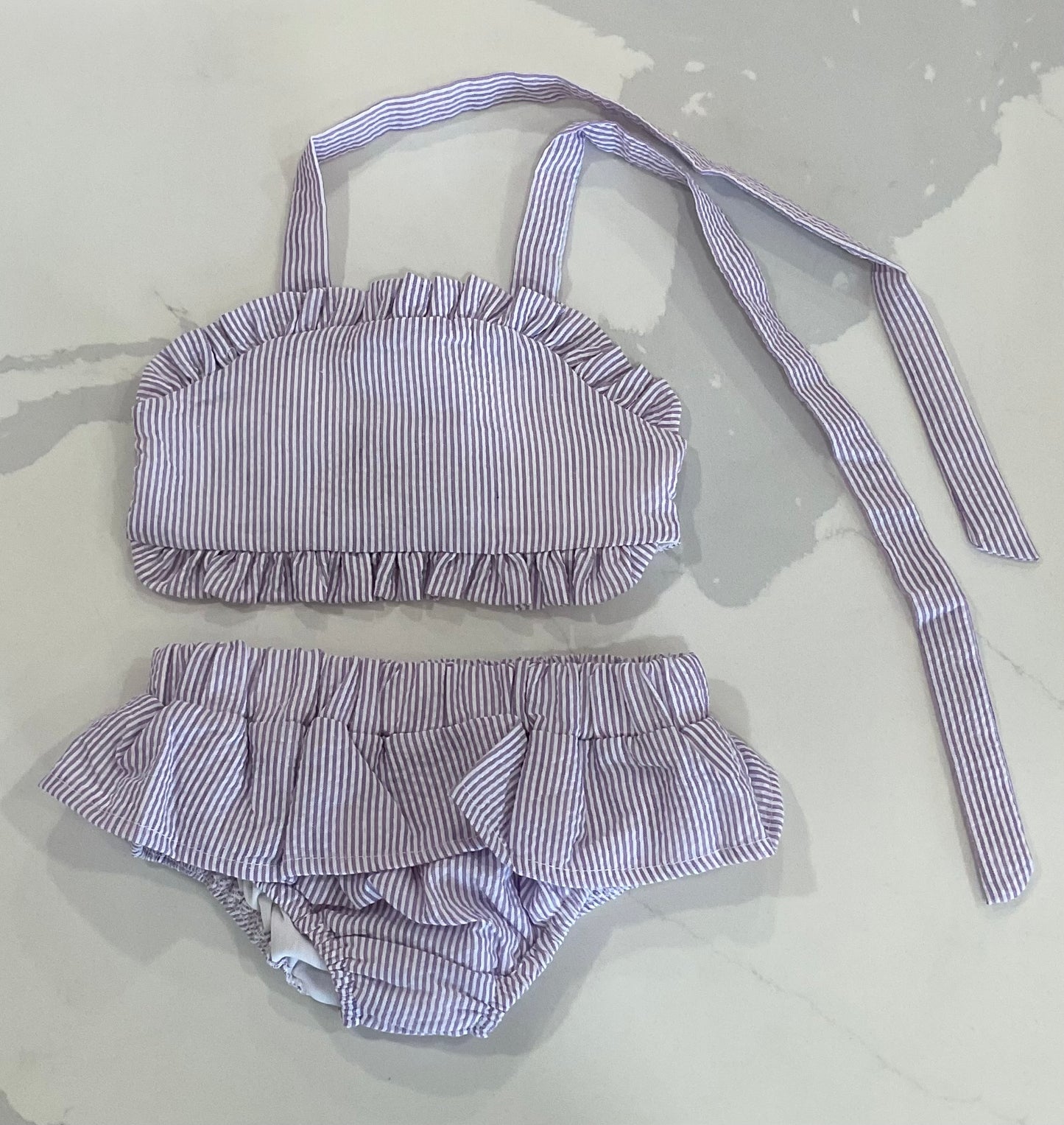 Purple Stripe Swimsuit