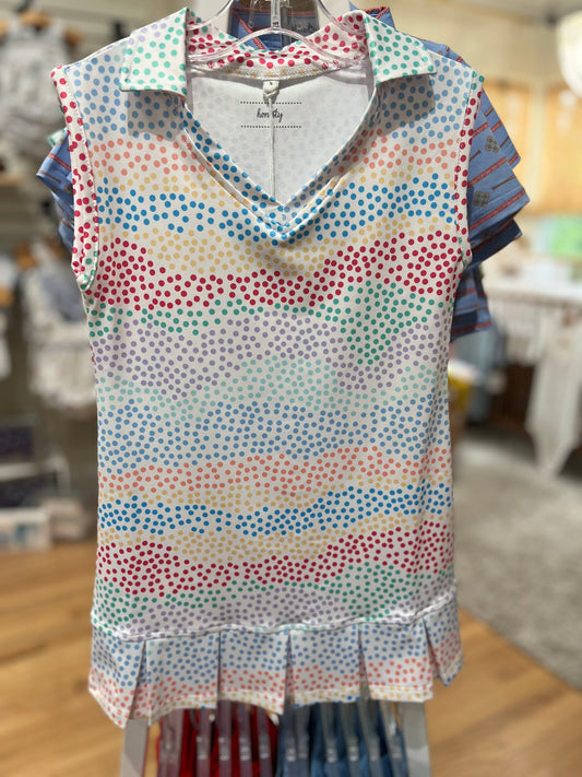 Pleated Dress - Multi Dots