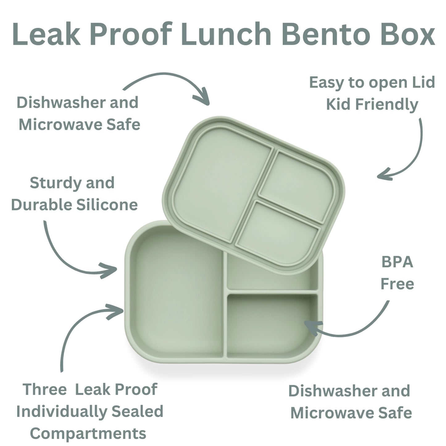 Ali+Oli Leakproof Silicone Bento Box (Pine)