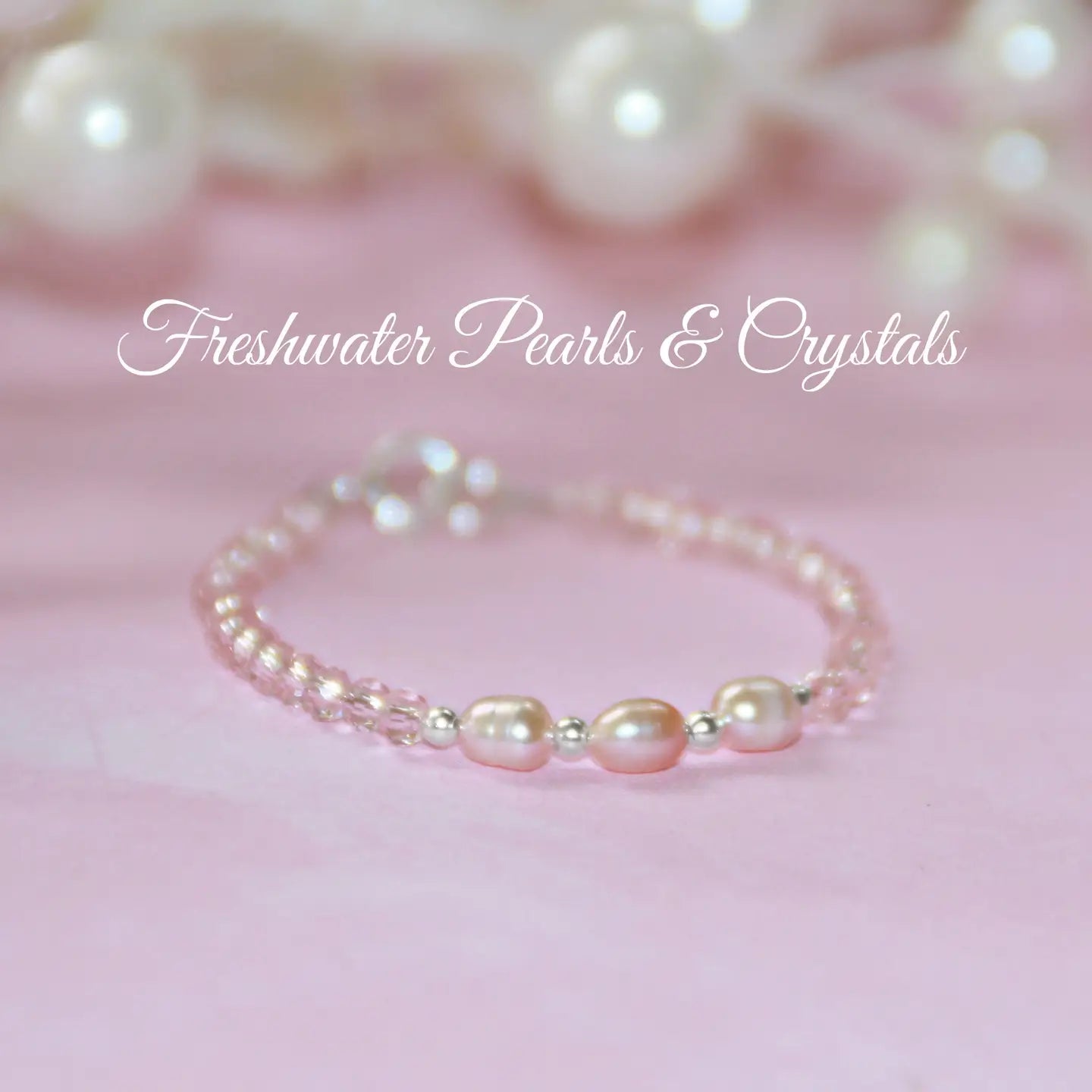Infant Sweet Pink Fw Pearls/Sterling/Crystals STG-27-4