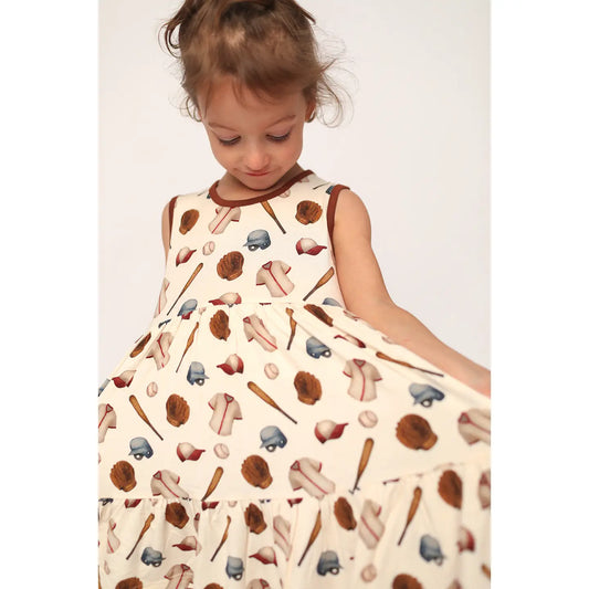 Baseball Bamboo Twirl Dress