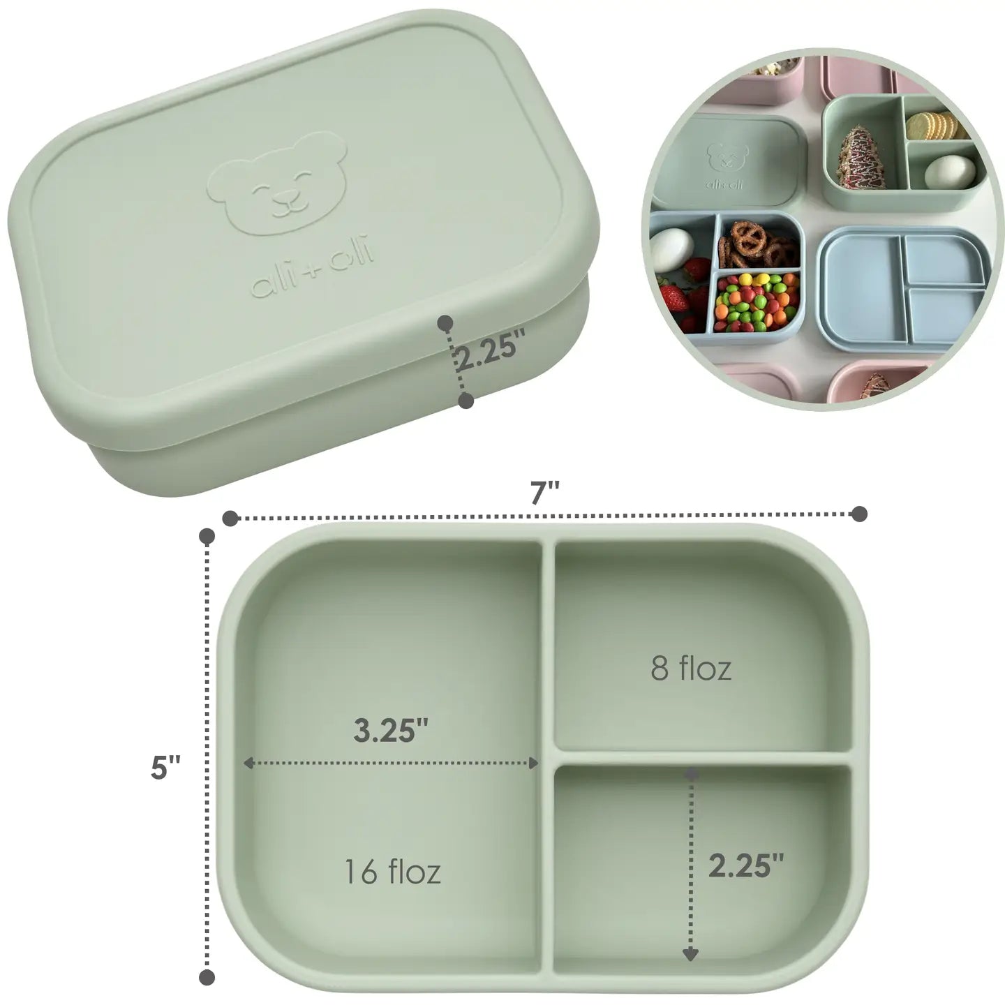 Ali+Oli Leakproof Silicone Bento Box (Pine)