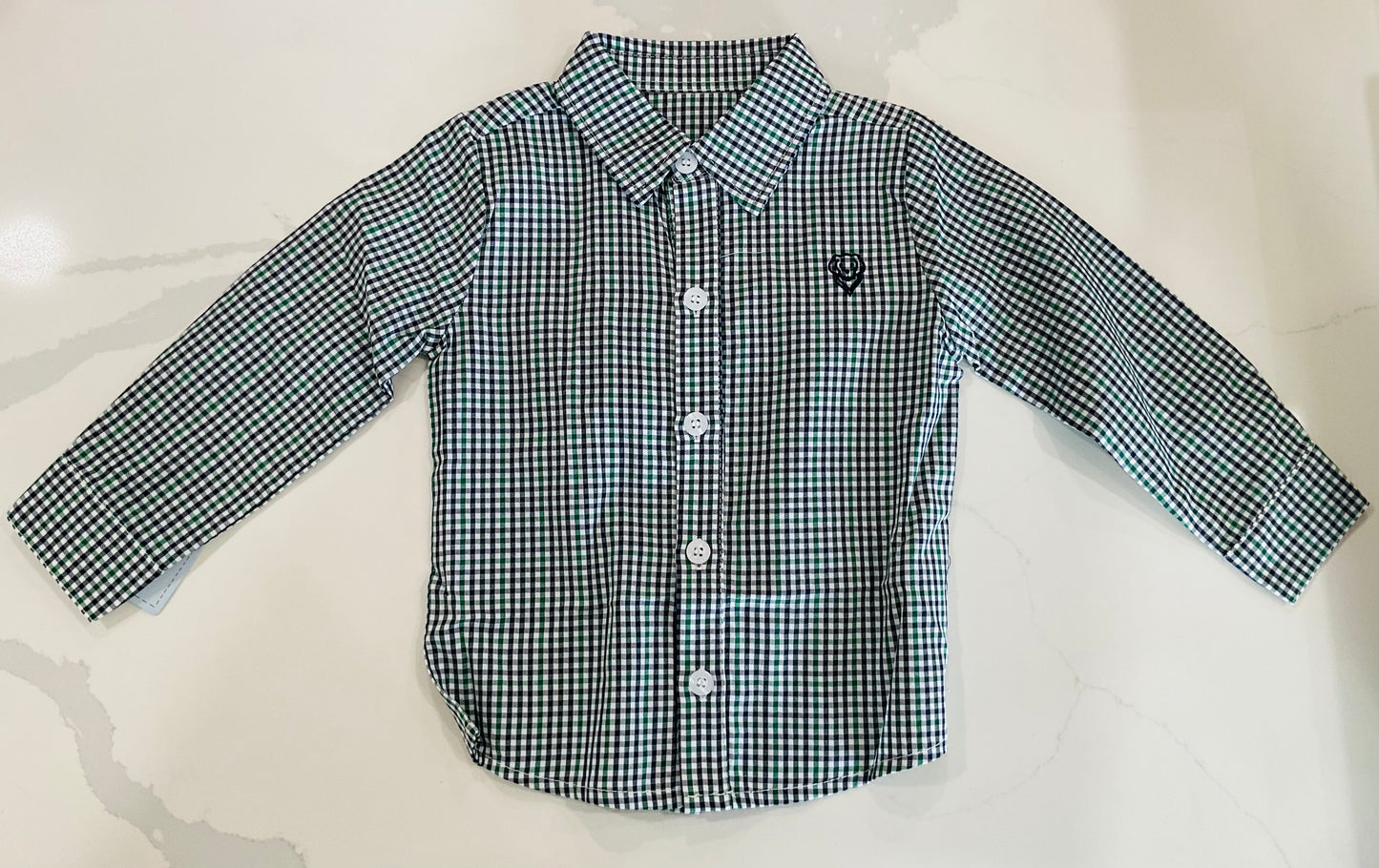 Navy/Green Button Down