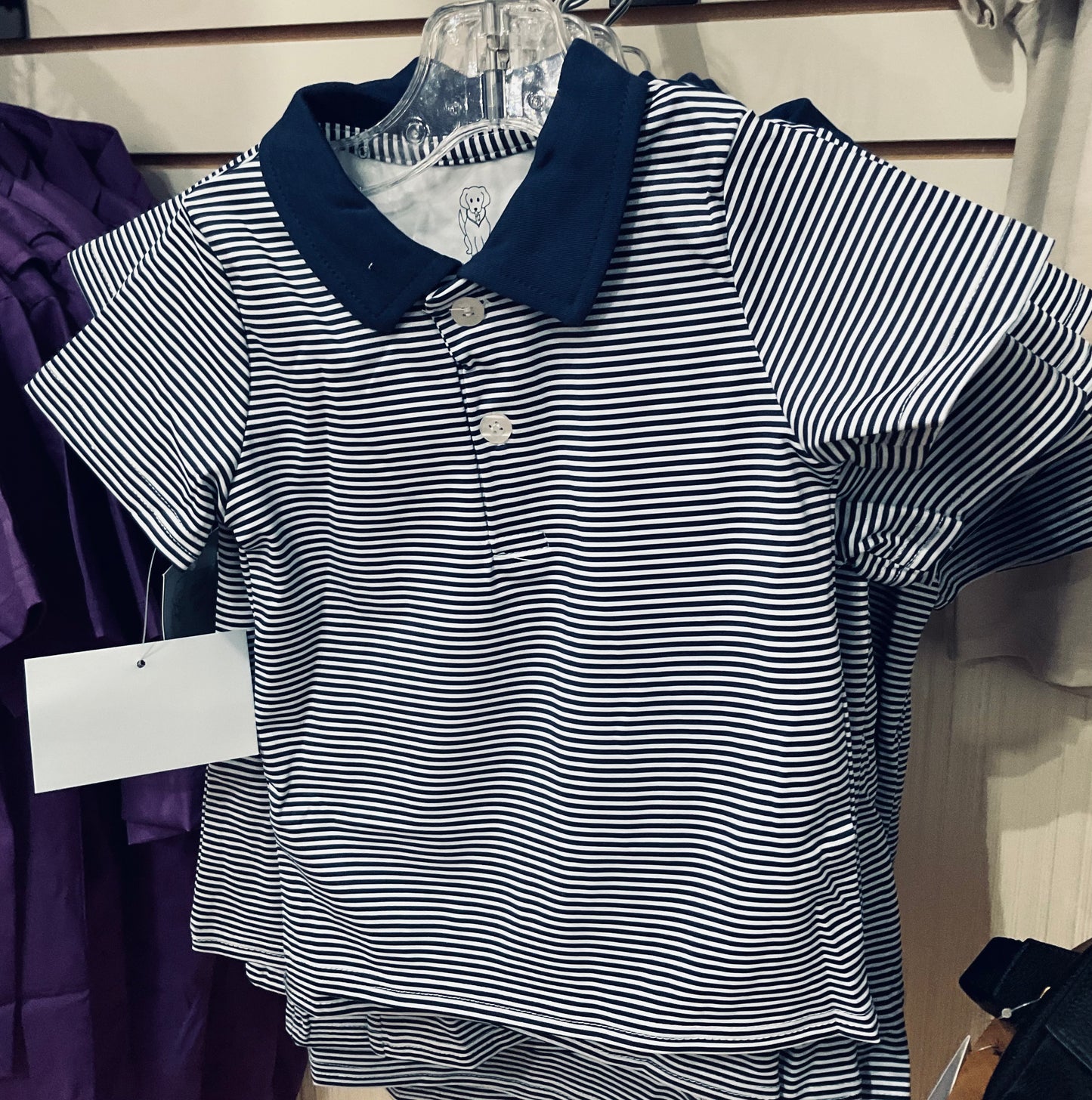 Navy Stripe SS Polo