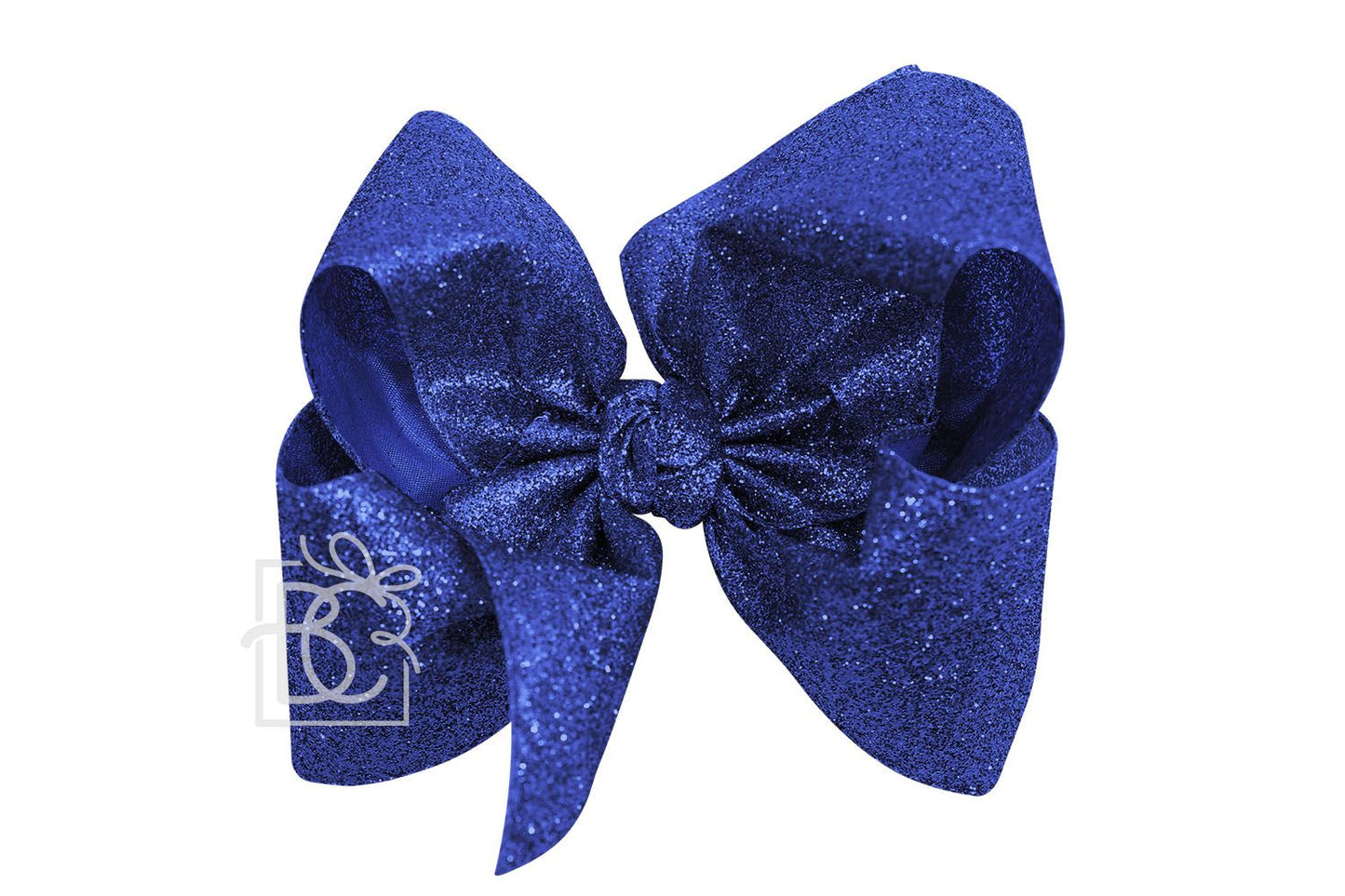 5.5" XL Bow w/Knot- Royal Blue Glitter Metallic
