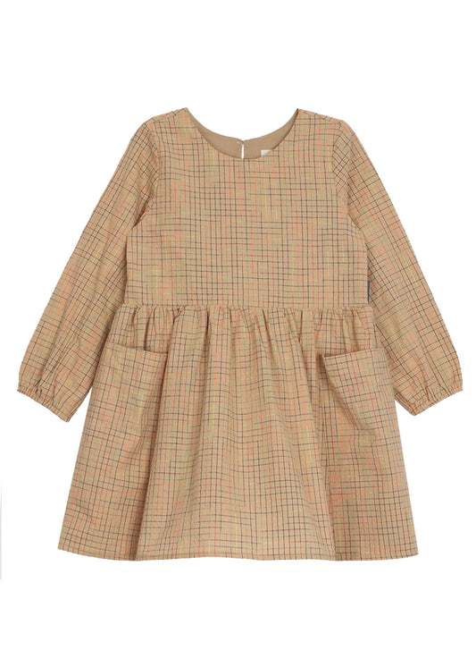 Plaid Symphony Natural Waist Woven Dress