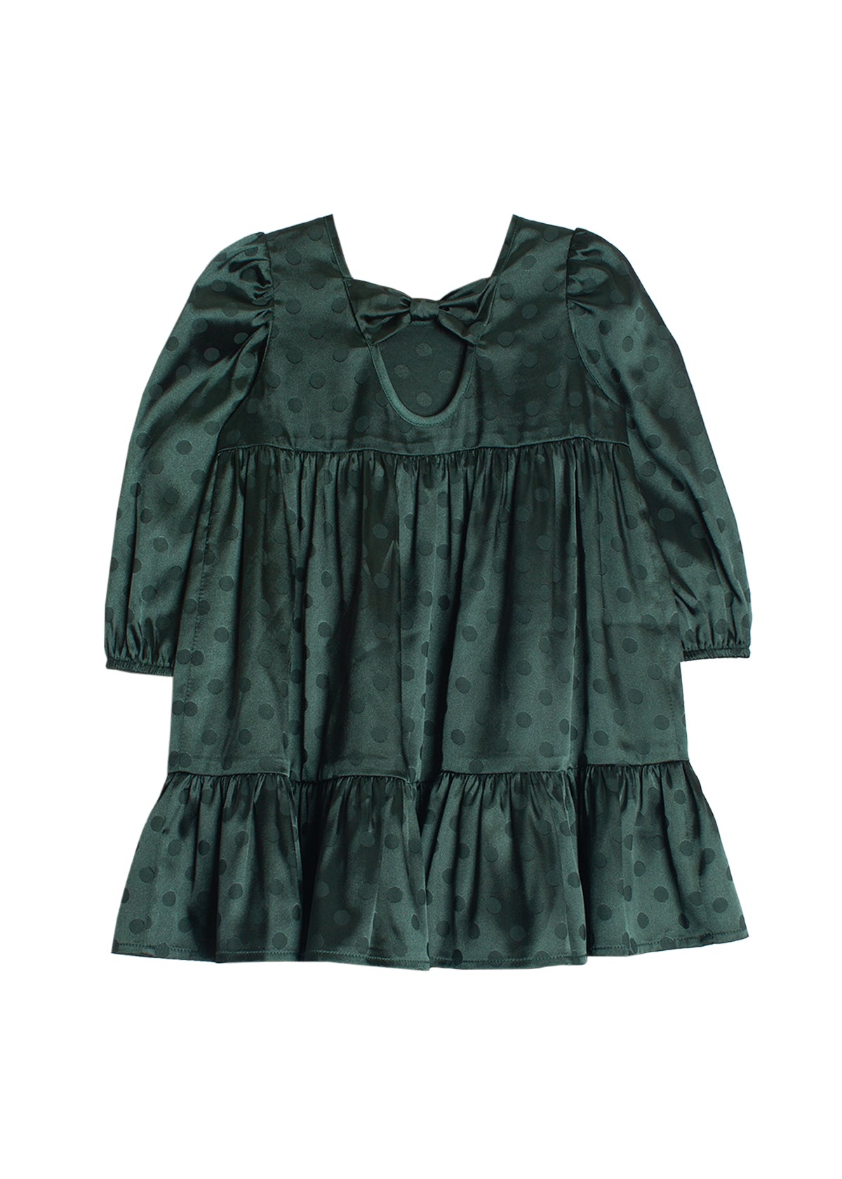 Holiday Sage Long Sleeve Charmeuse Dress