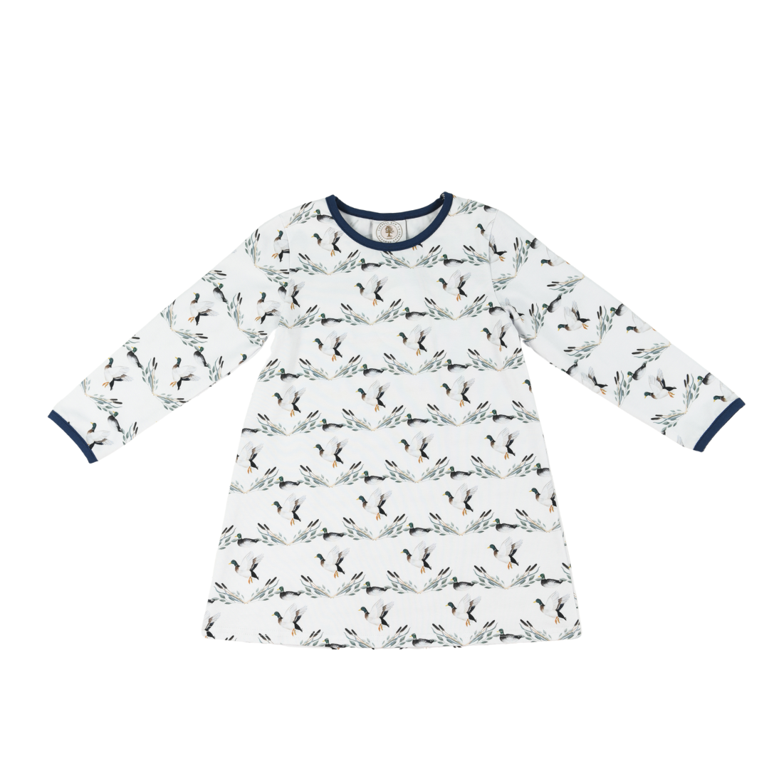 Mannered Mallards Girls Susie Swing LS Dress