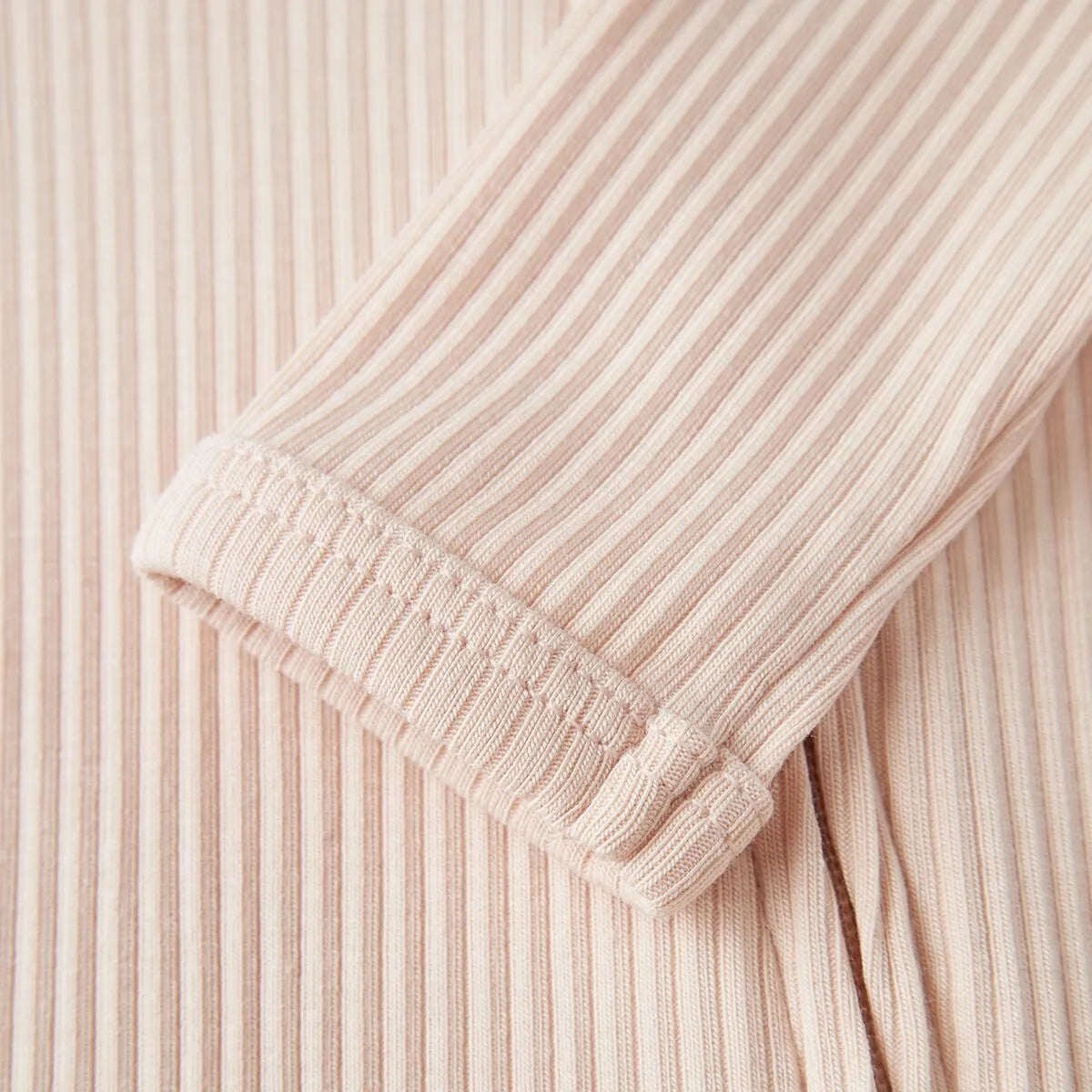 Ribbed LS Zip PJ - Rose
