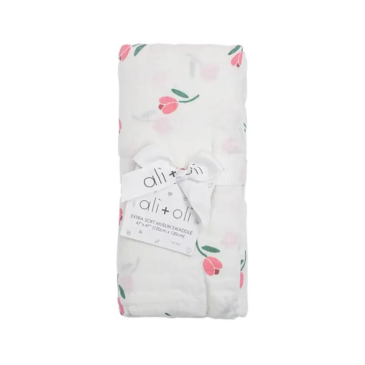 Bamboo Muslin Swaddle Blanket (Tulip)
