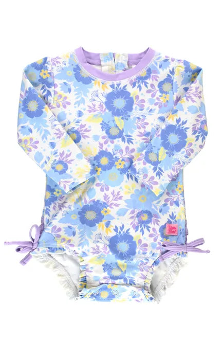 Pristine Blooms LS Zipper Rash Guard
