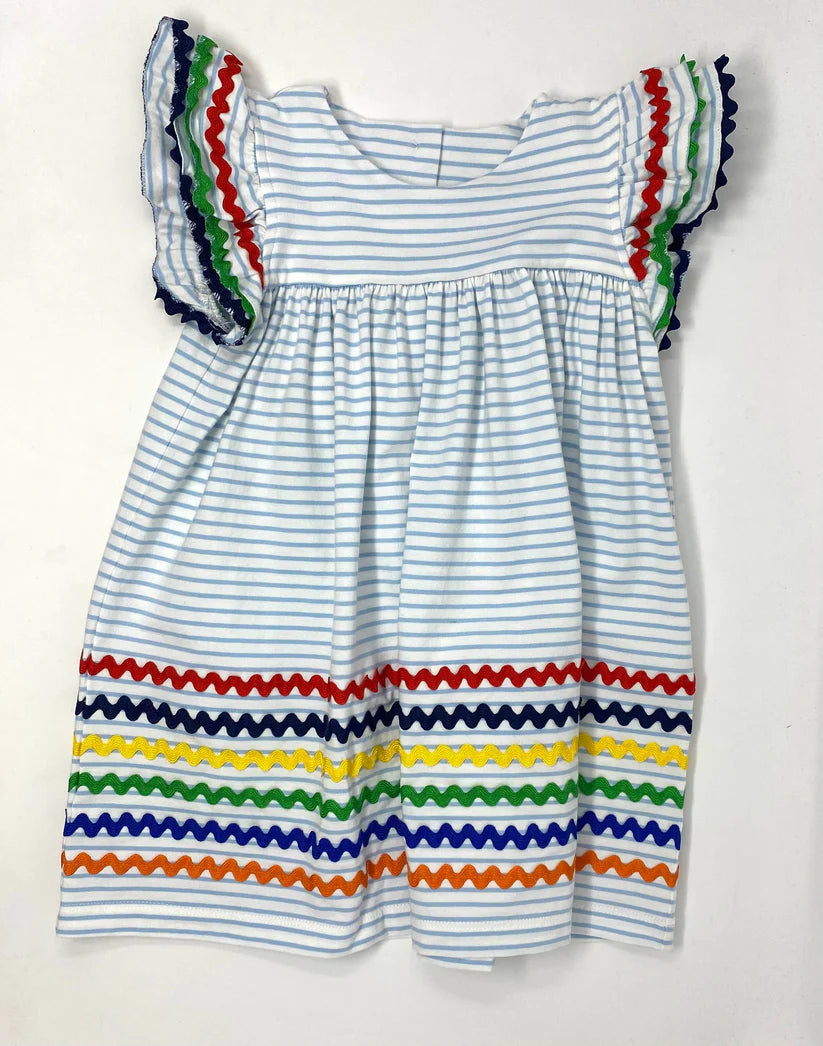 Blue Stripe A/S Ric Rac Dress