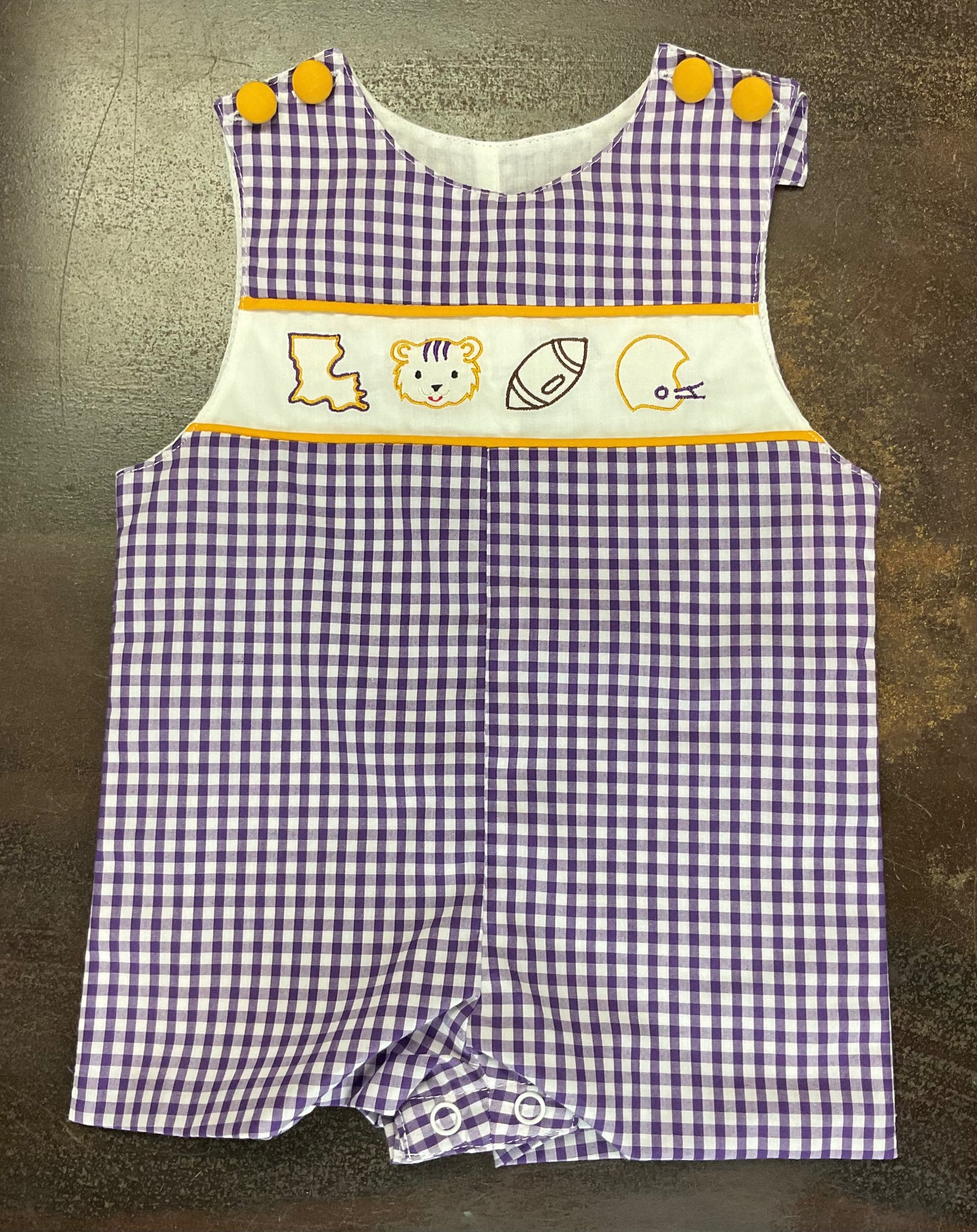 Purple/White LA Football Romper
