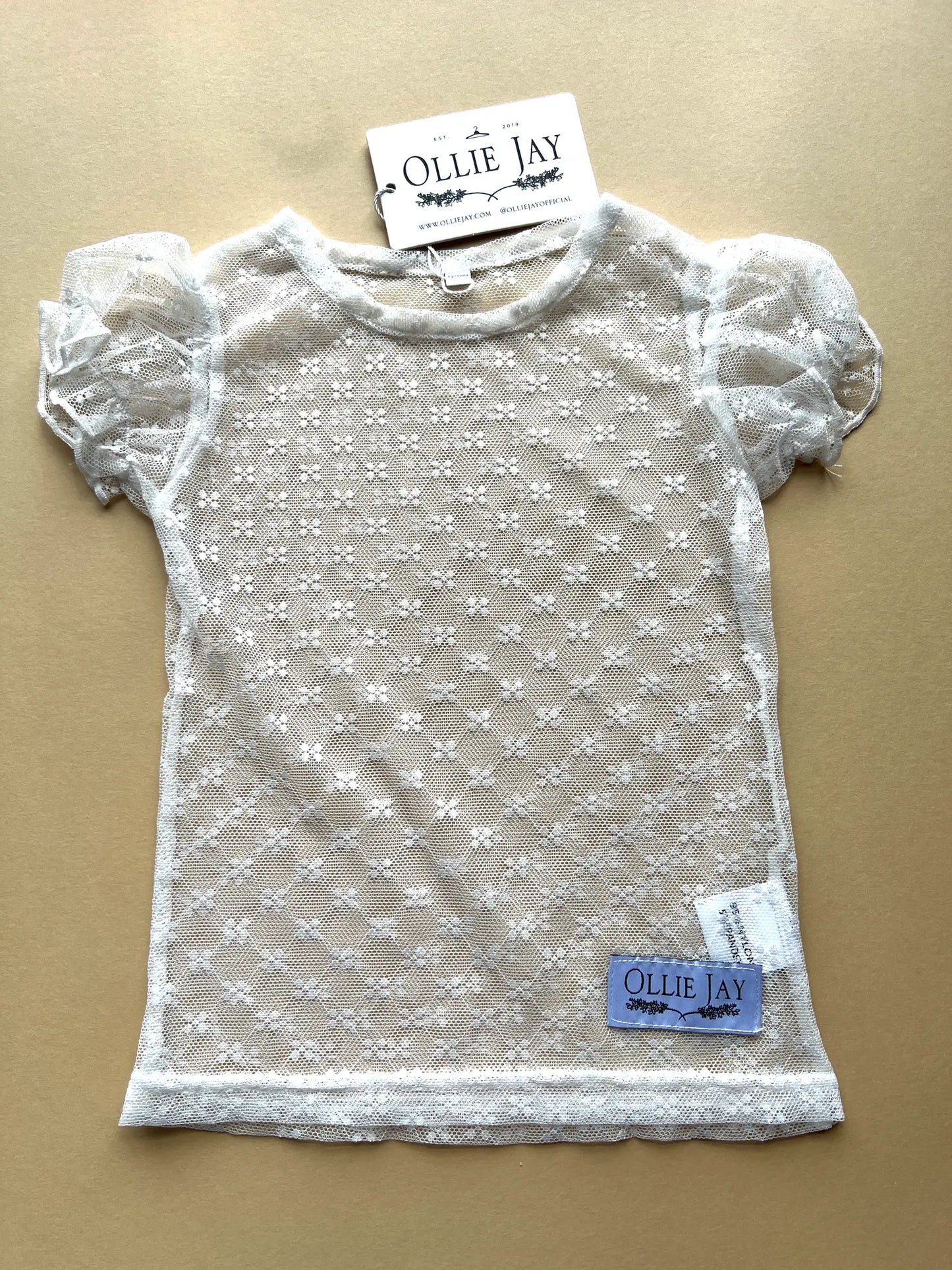 Lace Mesh SS Layering Tee