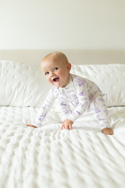 Lavender Toile Double Zipper PJ's