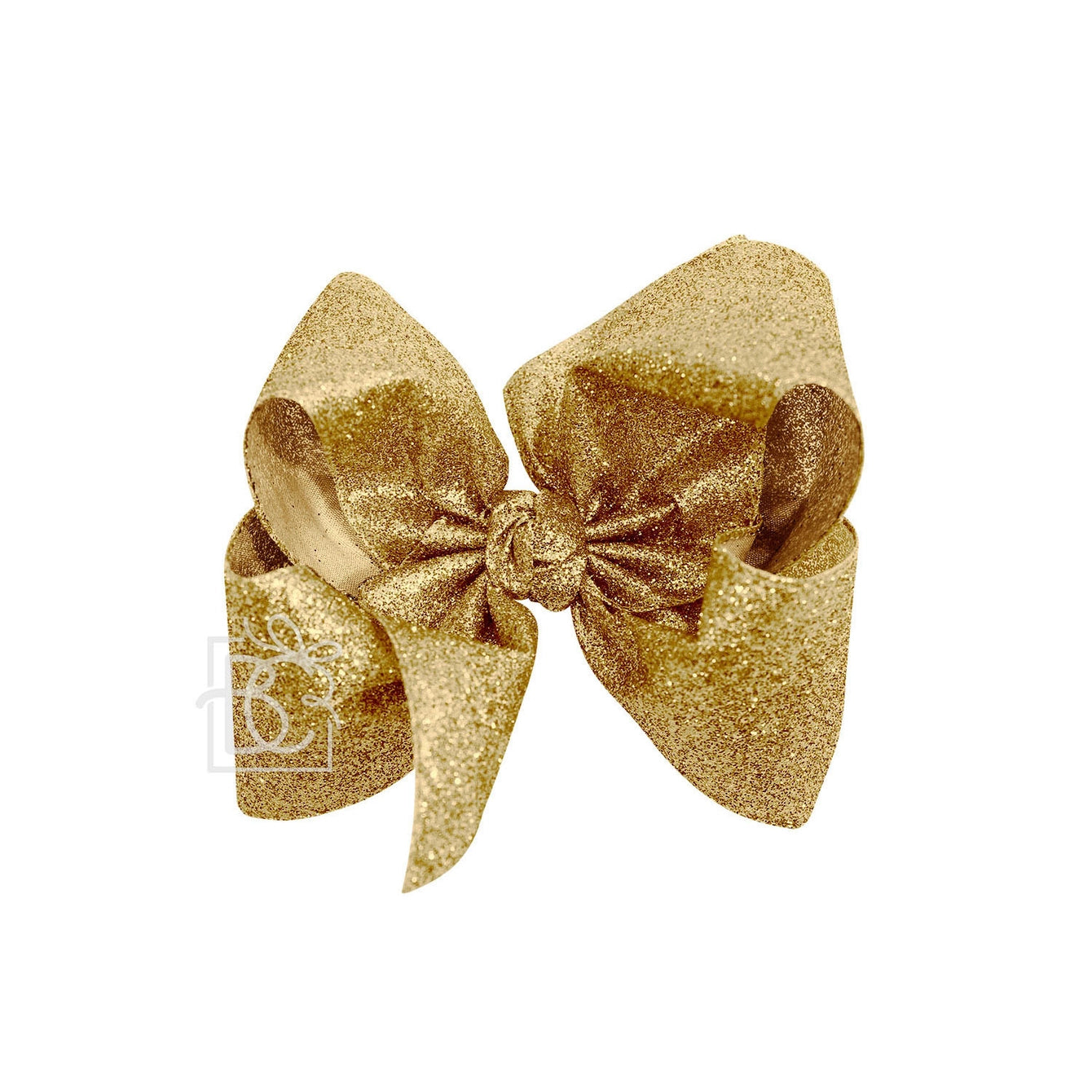 Gold Glitter  5.5” Alligator Clip Bow