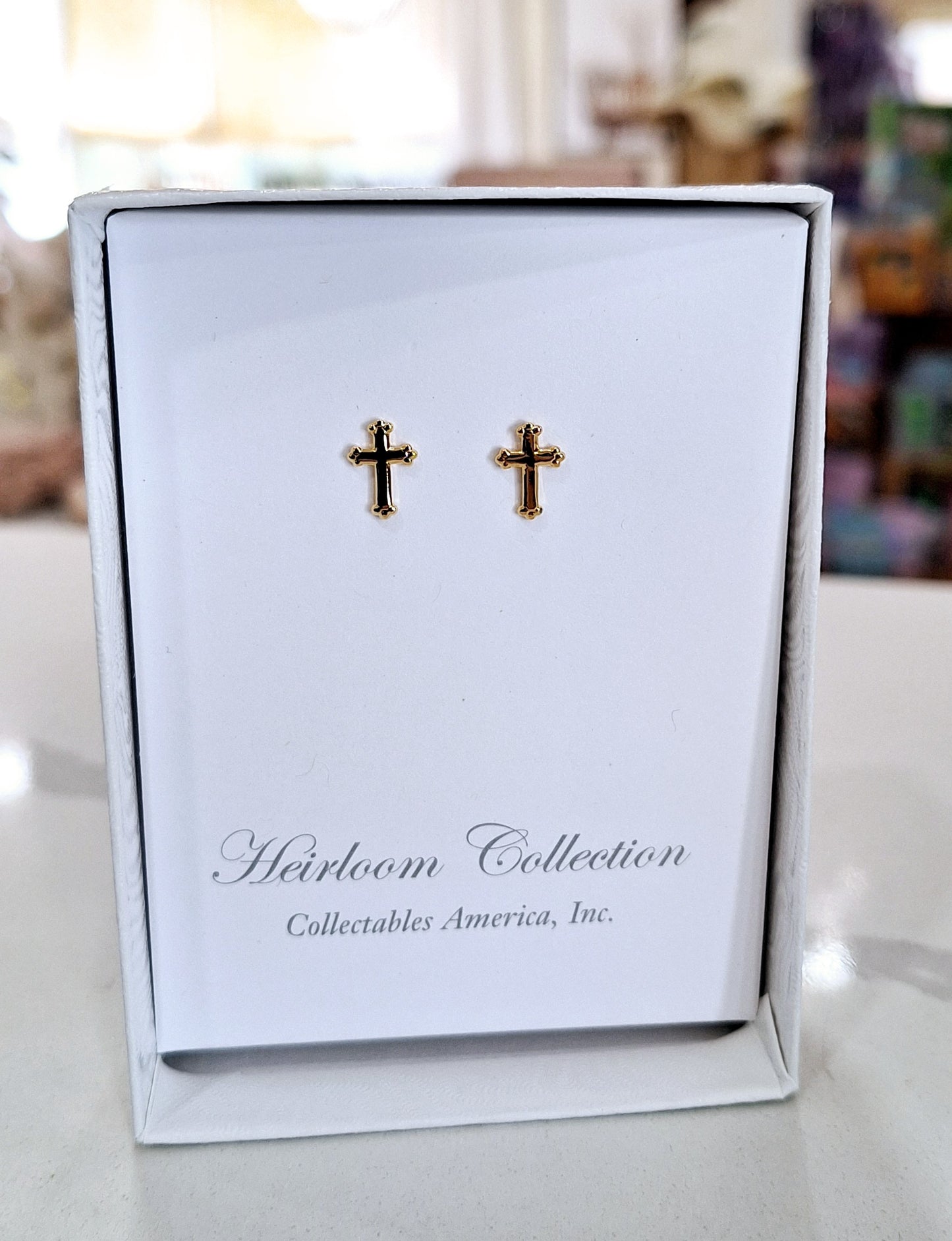 Gold Cross Earrings