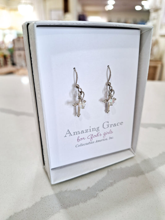 Amazing Grass Cross Earrings