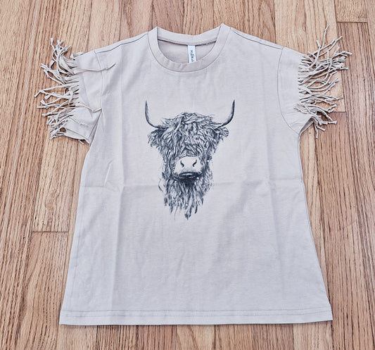 Fringed Sleeve Bull Shirt