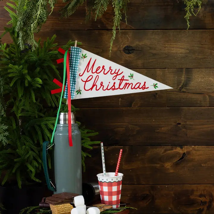Merry Christmas Felt Pennant Flag
