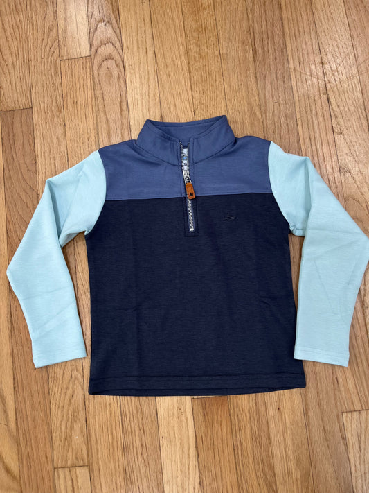Colorblock Pullover - Blue/Navy/Aqua